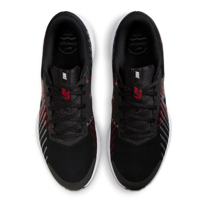 Nike Low-Top Mesh Sneakers – Black, Red & White