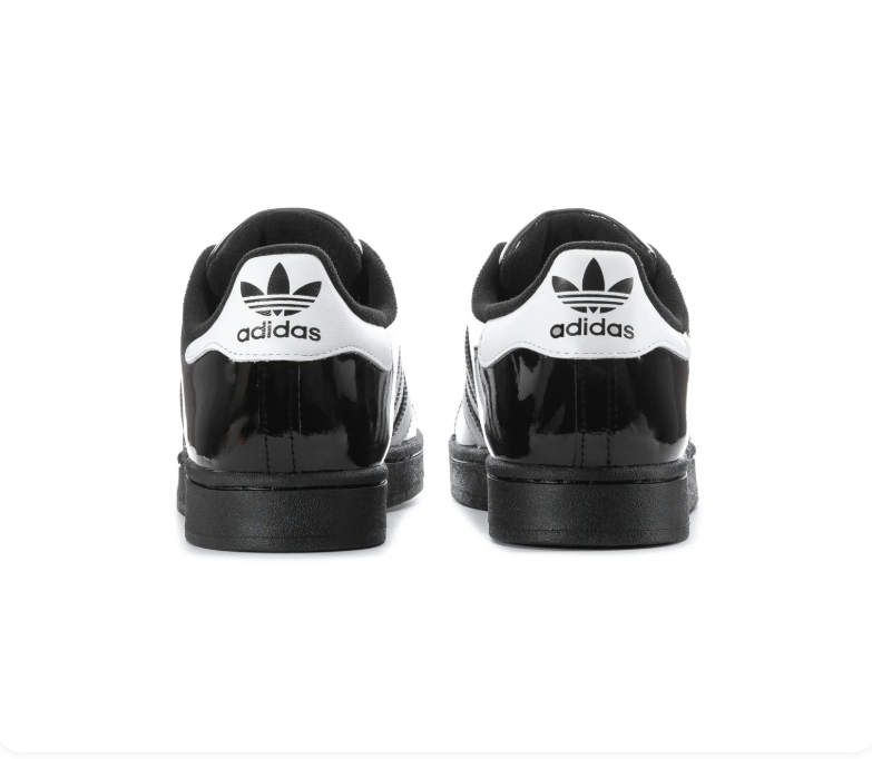 Adidas Superstar Glossy Shell-Toe Sneakers - Black & White
