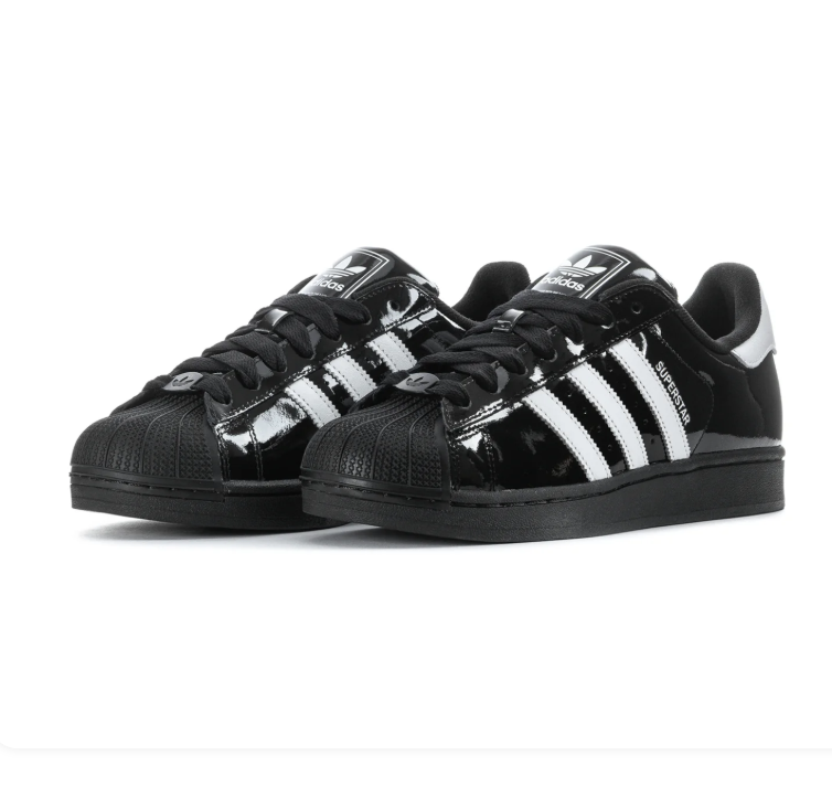 Adidas Superstar Glossy Shell-Toe Sneakers - Black & White