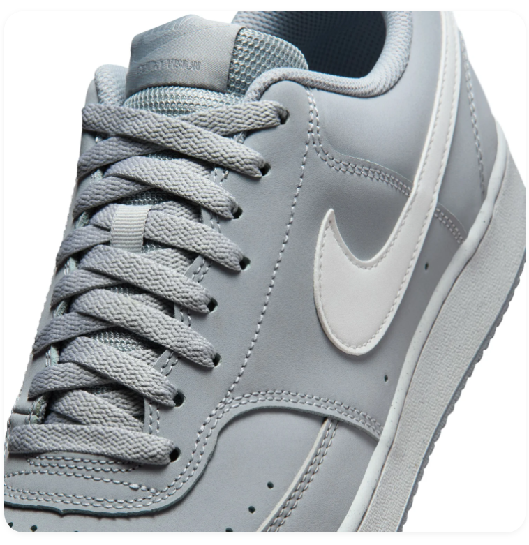 Nike Court Vision Low Sneakers – Light Grey & White