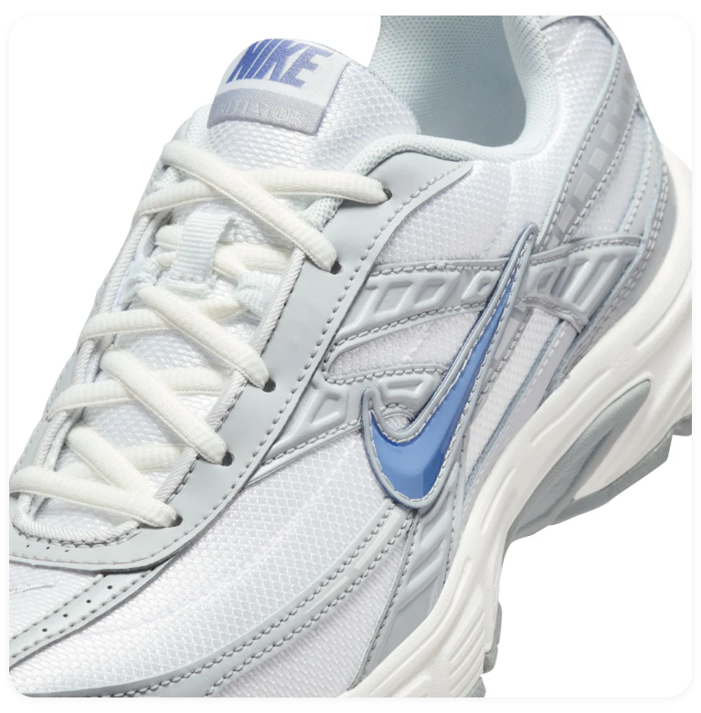 Nike Retro Low-Top Sneakers – White, Silver Grey & Blue