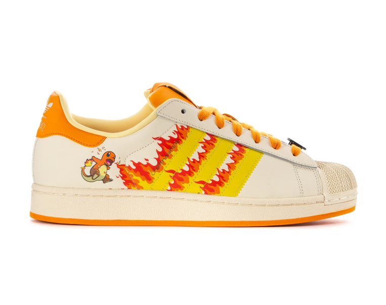 Adidas Pokémon Charmander Shell-Toe Sneakers - Cream & Orange