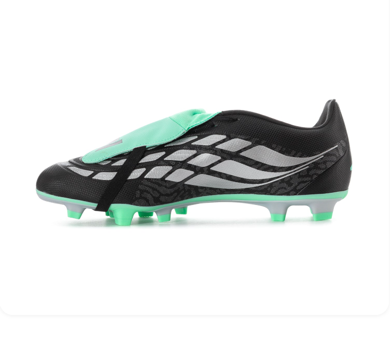 Adidas Predator Fold-Over Tongue Soccer Cleats - Black, Mint & Silver