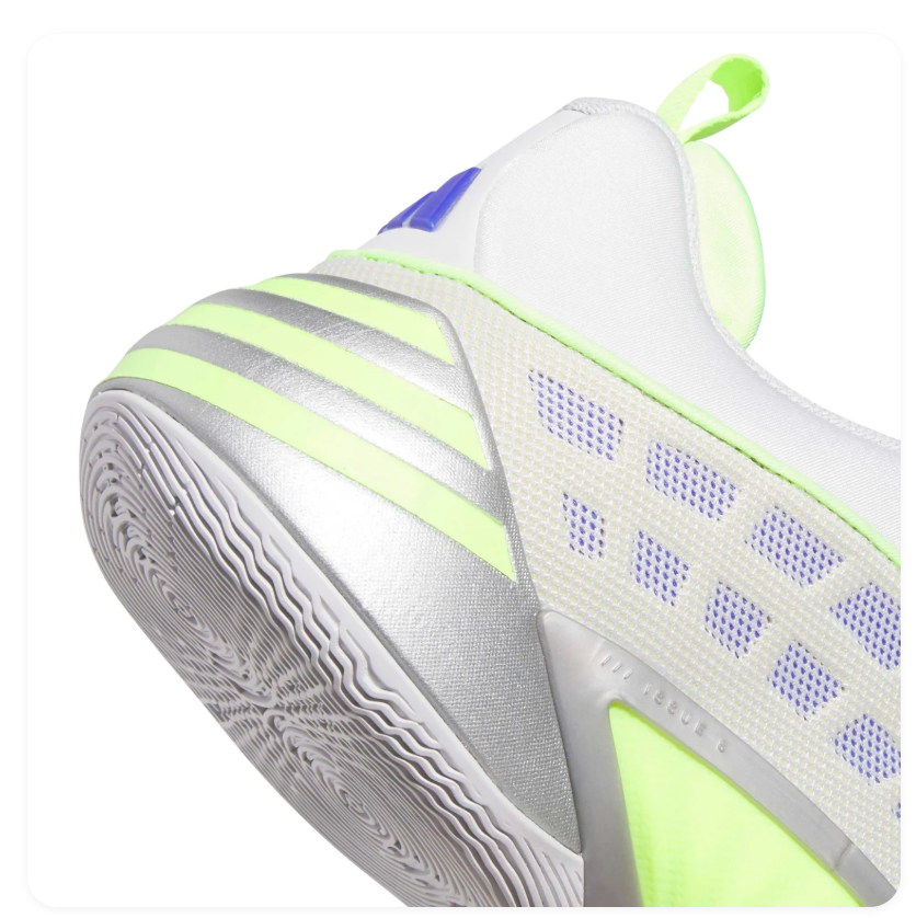 Adidas Basketball Shoes - Light Grey, Neon Green & Purple