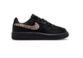 Nike Force 1 Low-Top Sneakers – Black with Leopard-Print Swoosh