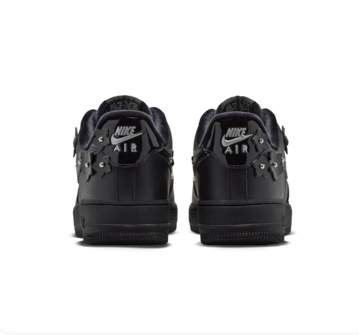 Nike Air Force 1 Low Sneakers – Black with Floral Details