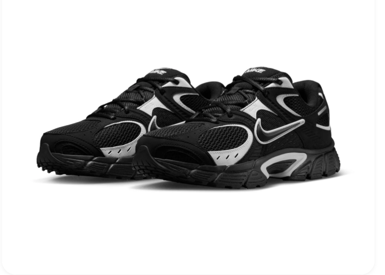 Nike Retro Mesh Sneakers – Black, White & Silver Grey