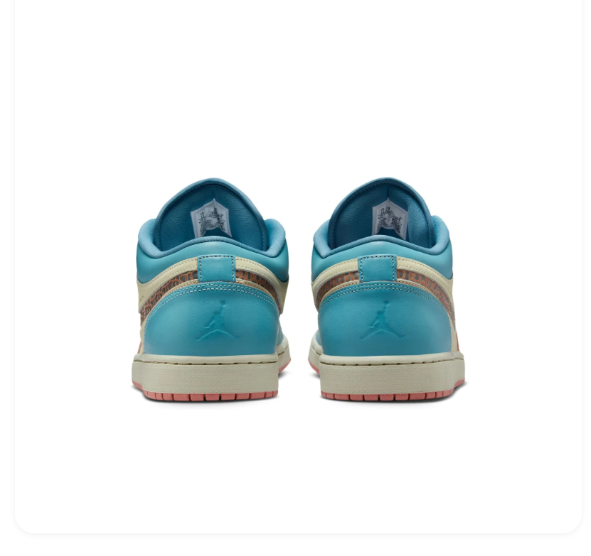 Air Jordan Low-Top Sneakers – Turquoise, Cream & Coral