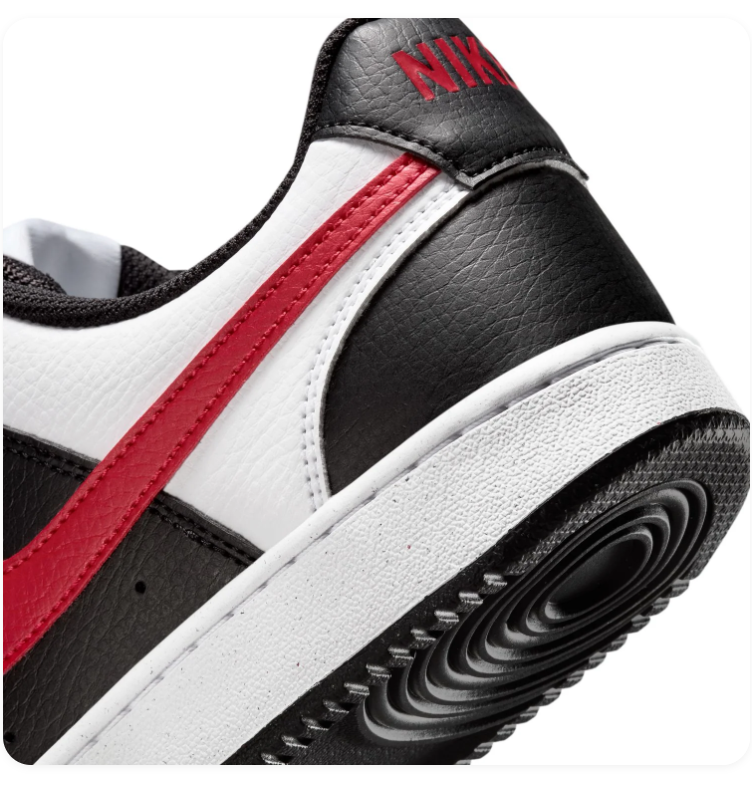 Nike Court Vision Low Sneakers – Black, White & Red