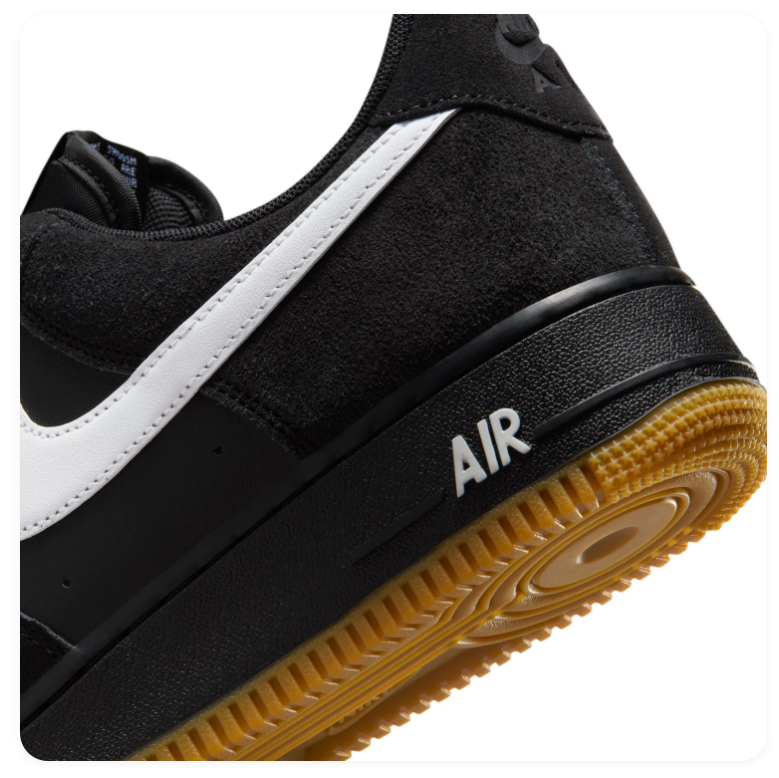 Nike Air Force 1 Low Sneakers – Black, White & Gum