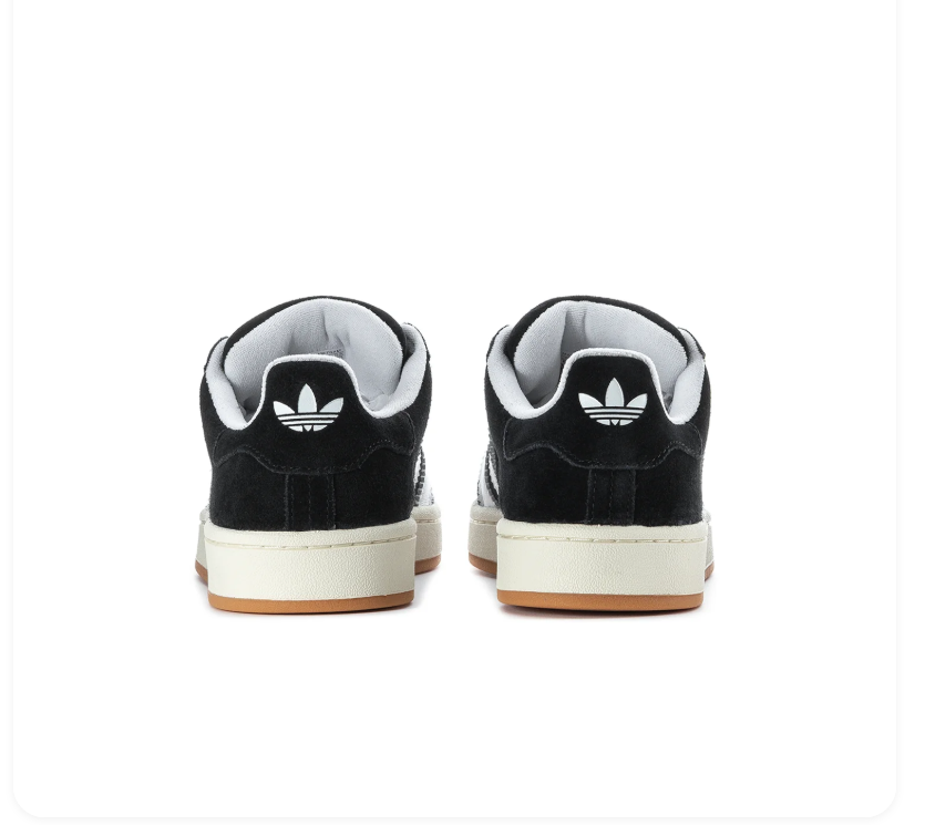 Adidas Campus Low-Top Sneakers – Black, White & Cream with Gum Sole