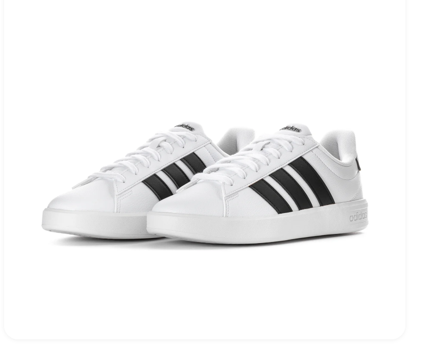 Adidas Low-Top Sneakers – White & Black with White Sole