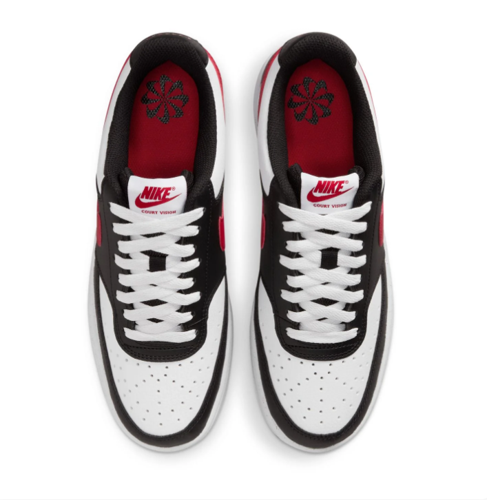 Nike Court Vision Low Sneakers – Black, White & Red