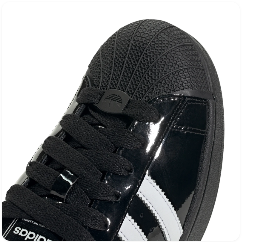 Adidas Superstar Glossy Shell-Toe Sneakers - Black & White