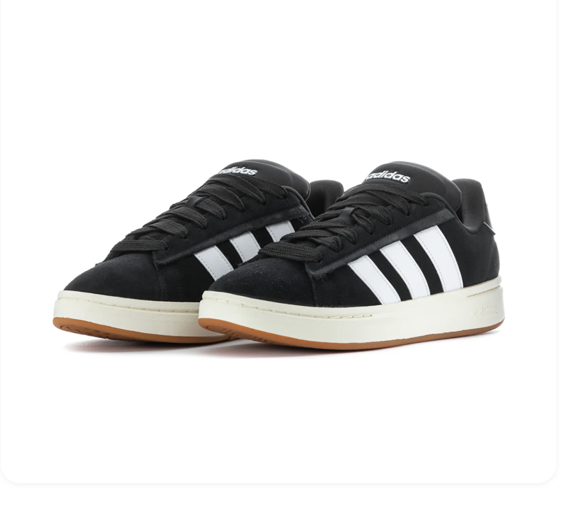 Adidas Low-Top Sneakers – Black & White with Cream and Gum Sole