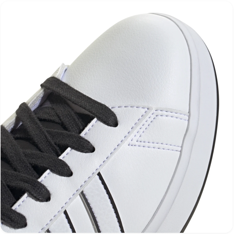 Adidas Low-Top Sneakers – White & Black with Outlined Stripes