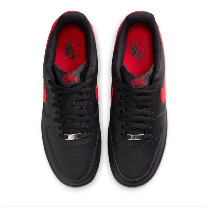 Nike Air Force 1 Low Sneakers – Black & Red