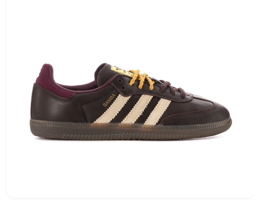 Adidas Samba Sneakers - Dark Brown, Cream & Burgundy