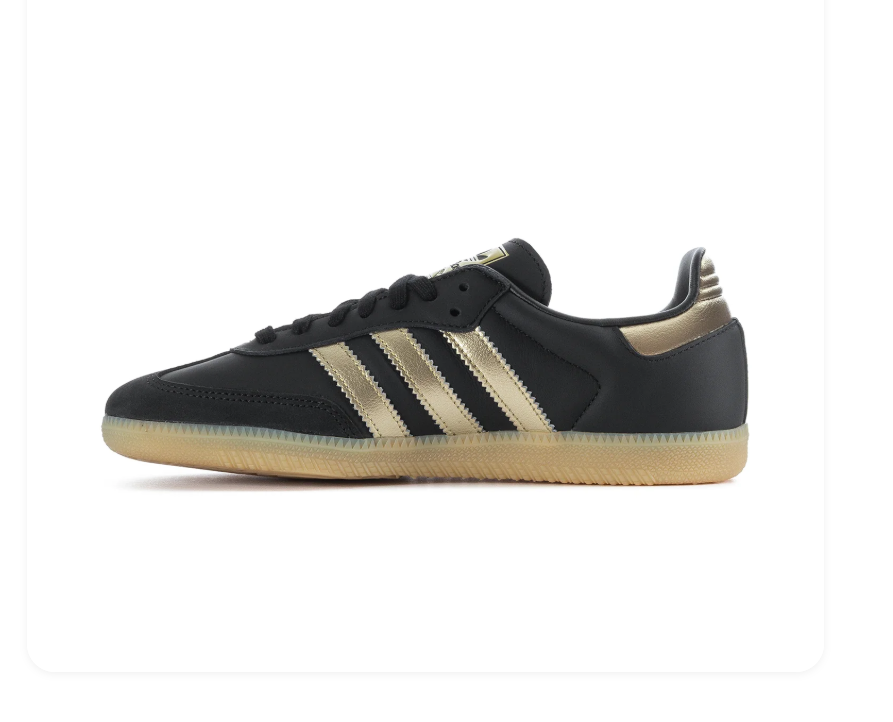 Adidas Samba Low-Top Sneakers – Black, Metallic Gold & Gum