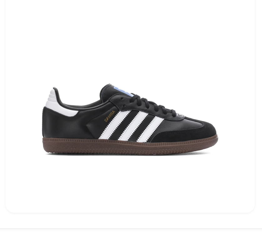 Adidas Samba Low-Top Sneakers – Black & White with Brown Sole