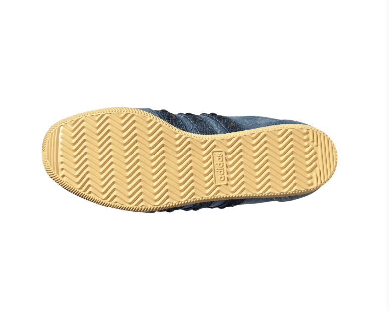 Adidas Japan Denim-Textured Sneakers - Blue, Black & Pale Yellow