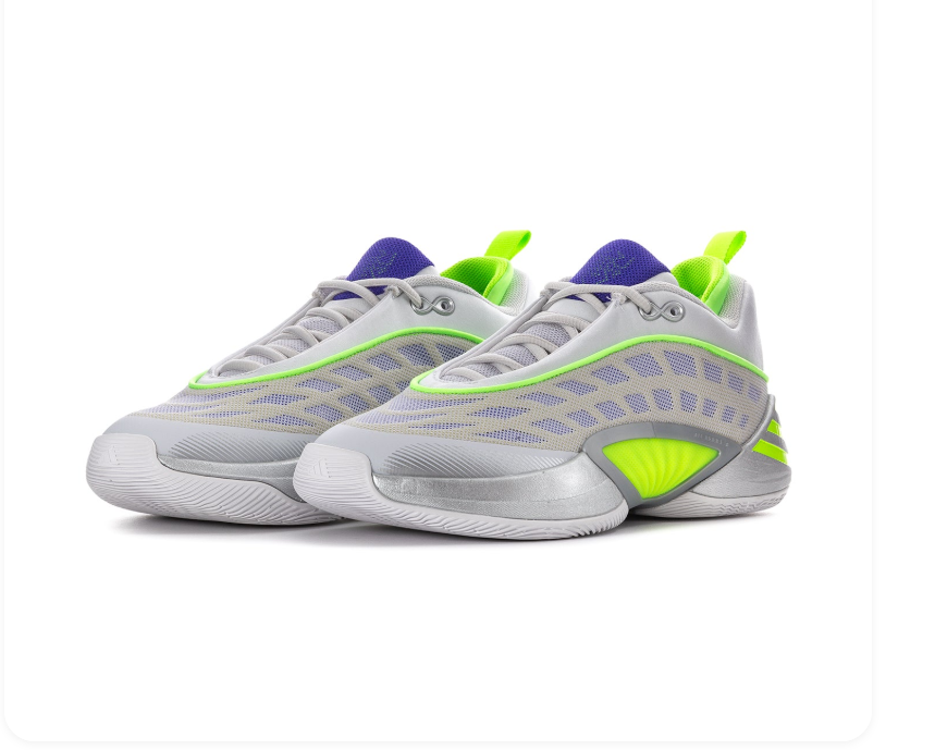 Adidas Basketball Shoes - Light Grey, Neon Green & Purple