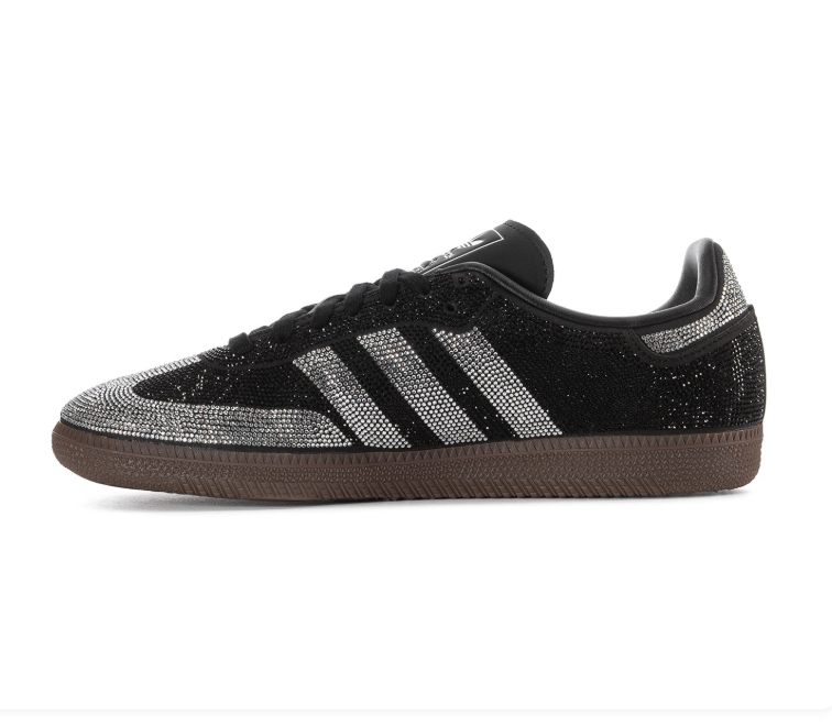Adidas Rhinestone Low-Top Sneakers - Black, Silver & Brown
