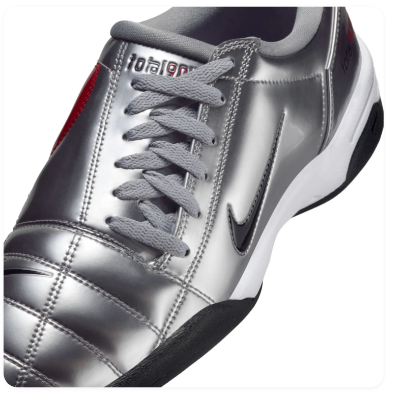 Nike Total 90 III Sneakers – Metallic Silver, Black & Red