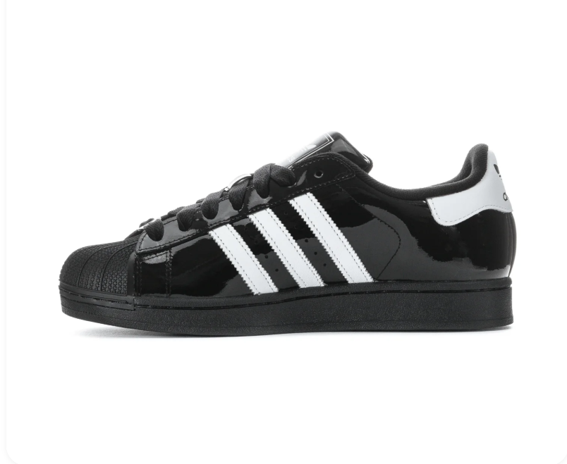 Adidas Superstar Glossy Shell-Toe Sneakers - Black & White