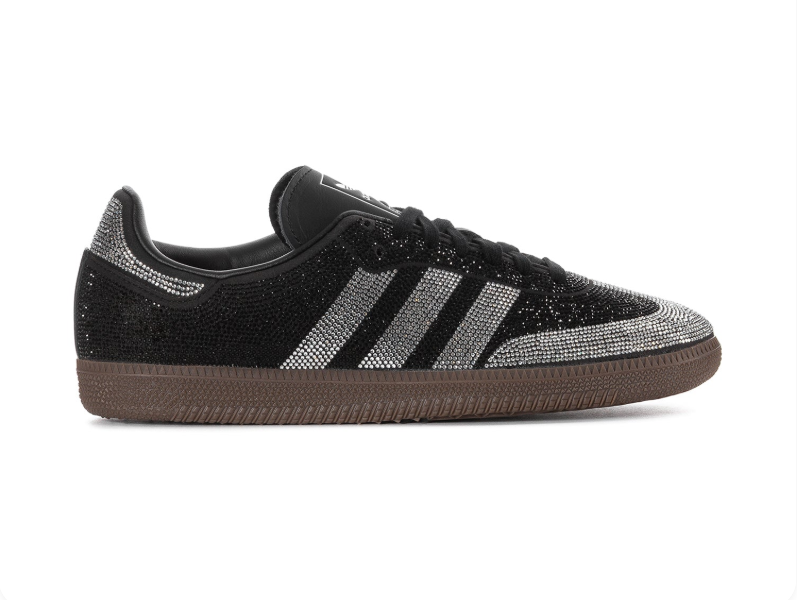 Adidas Rhinestone Low-Top Sneakers - Black, Silver & Brown