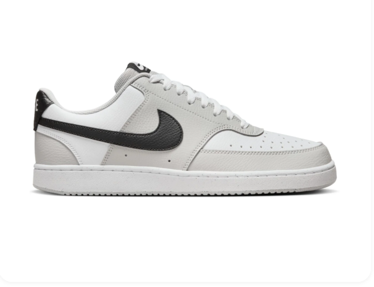 Nike Court Vision Low Sneakers – White, Light Grey & Black