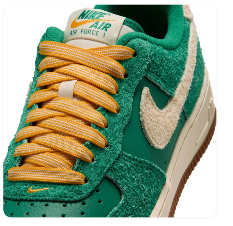 Nike Air Force 1 Low Sneakers – Green, Cream & Yellow