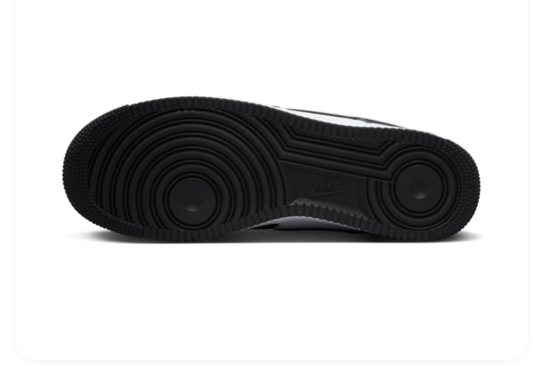 Nike Air Force 1 Low Sneakers – Black & White with Outlined Swoosh