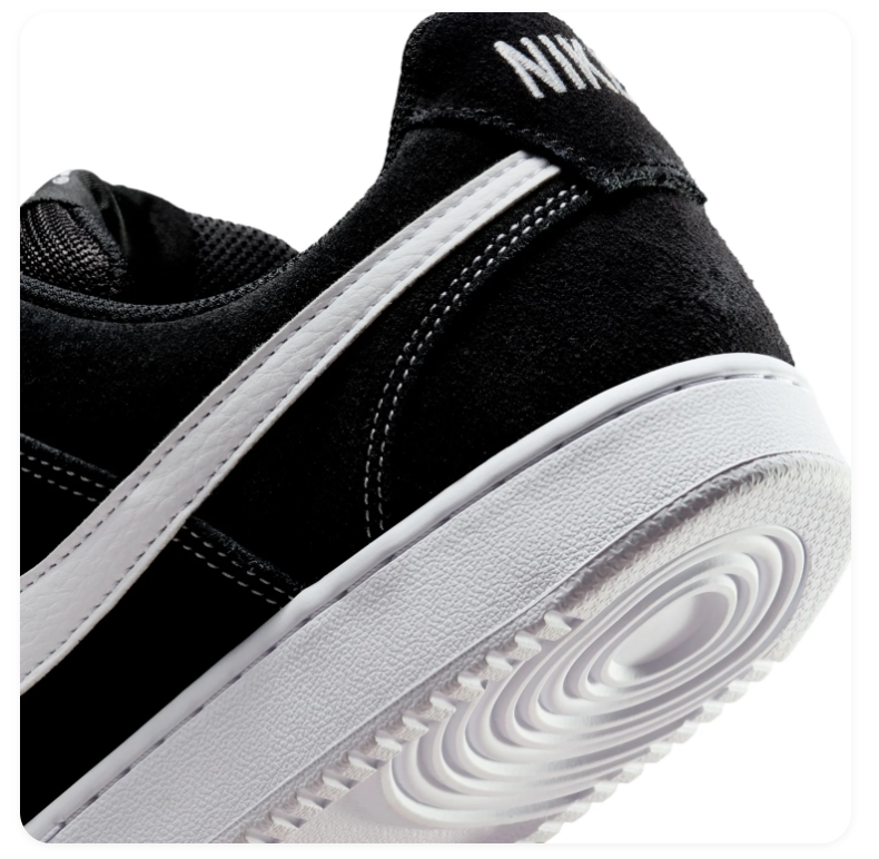 Nike Court Vision Low Sneakers – Black & White Contrast Stitching