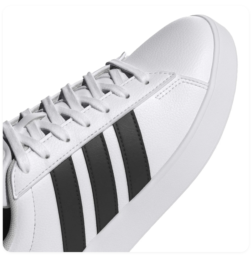 Adidas Low-Top Sneakers – White & Black with White Sole