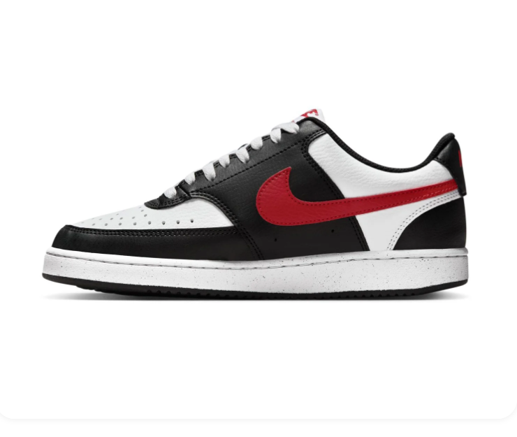 Nike Court Vision Low Sneakers – Black, White & Red
