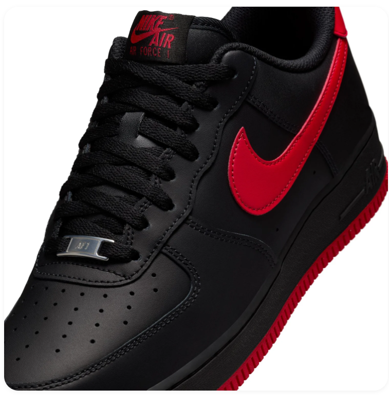 Nike Air Force 1 Low Sneakers – Black & Red