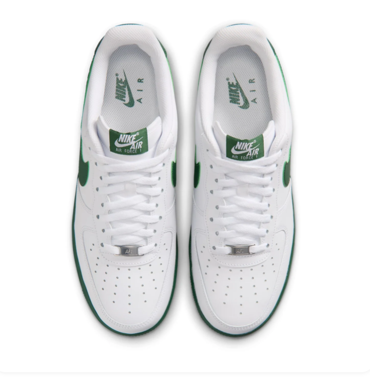 Nike Air Force 1 Low Sneakers – White & Forest Green