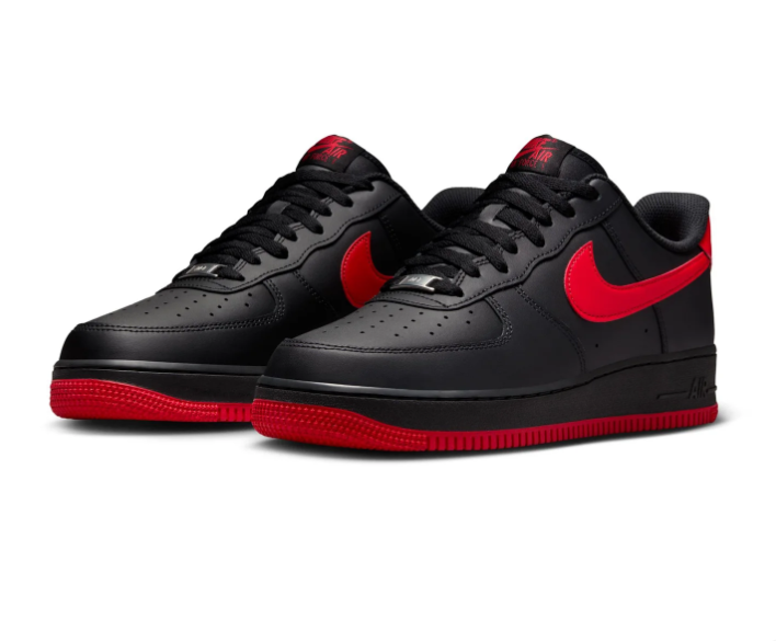 Nike Air Force 1 Low Sneakers – Black & Red