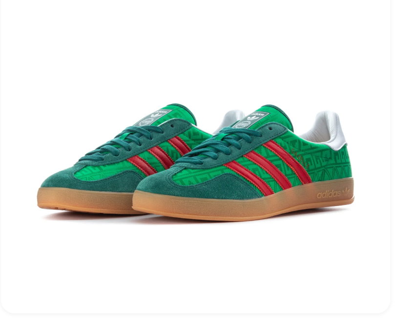 Adidas Patterned Low-Top Sneakers - Green, Red & Gum