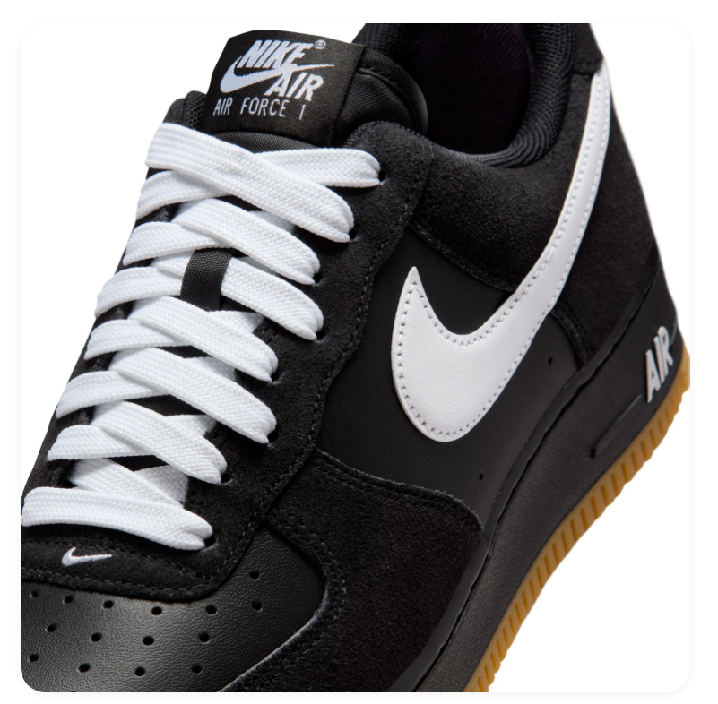 Nike Air Force 1 Low Sneakers – Black, White & Gum