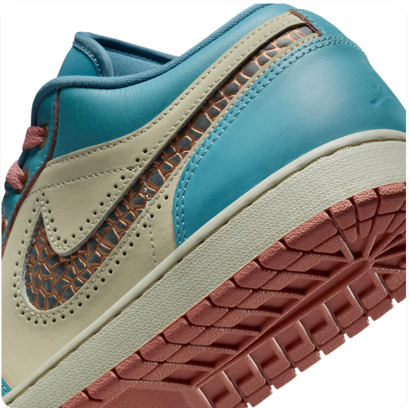 Air Jordan Low-Top Sneakers – Turquoise, Cream & Coral
