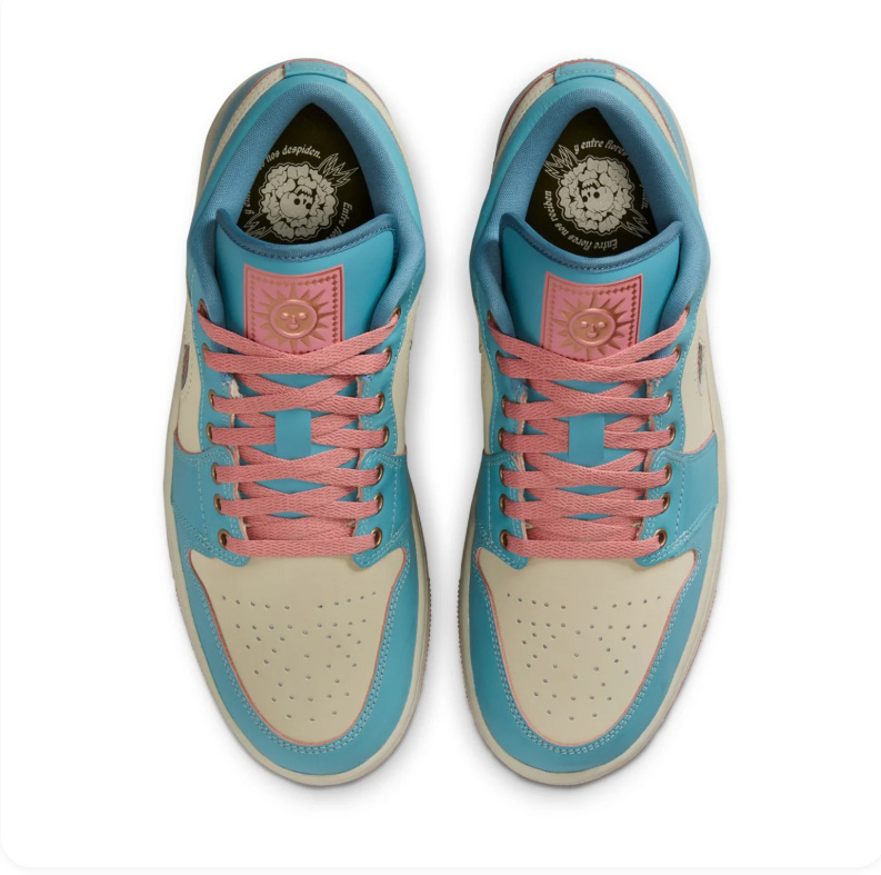 Air Jordan Low-Top Sneakers – Turquoise, Cream & Coral