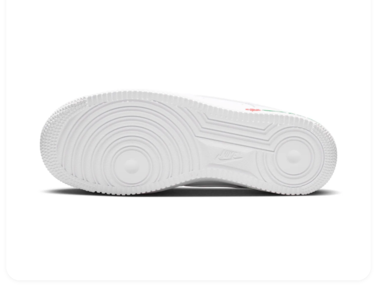 Nike Air Force 1 Low Sneakers – White with Red Rose Details