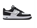 Nike Air Force 1 Low Sneakers – Black & White with Outlined Swoosh