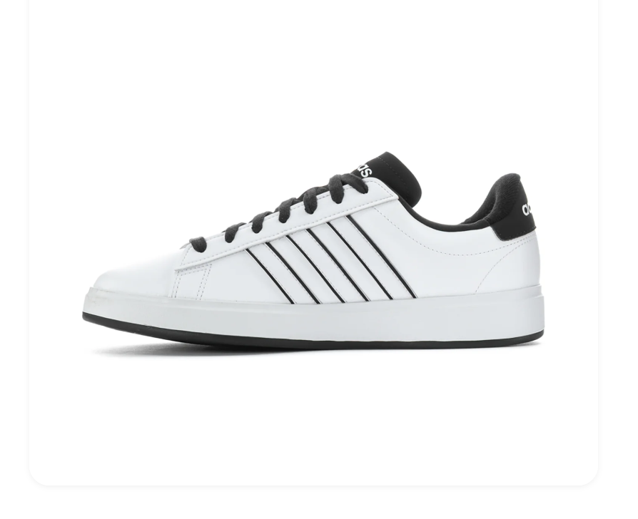 Adidas Low-Top Sneakers – White & Black with Outlined Stripes