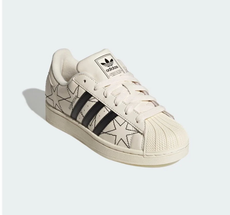 Adidas Superstar Star-Pattern Sneakers - Cream & Black