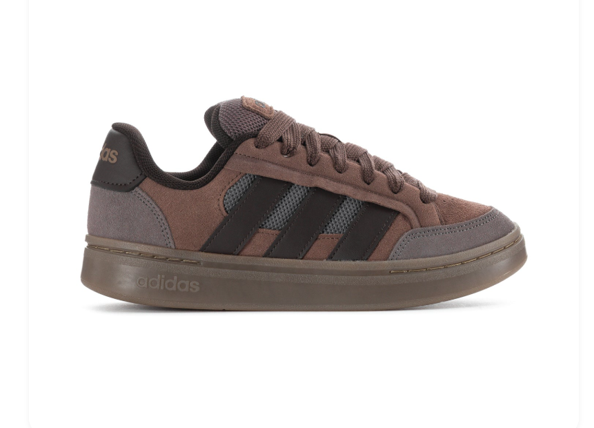 Adidas Low-Top Court Sneakers - Brown, Grey & Gum