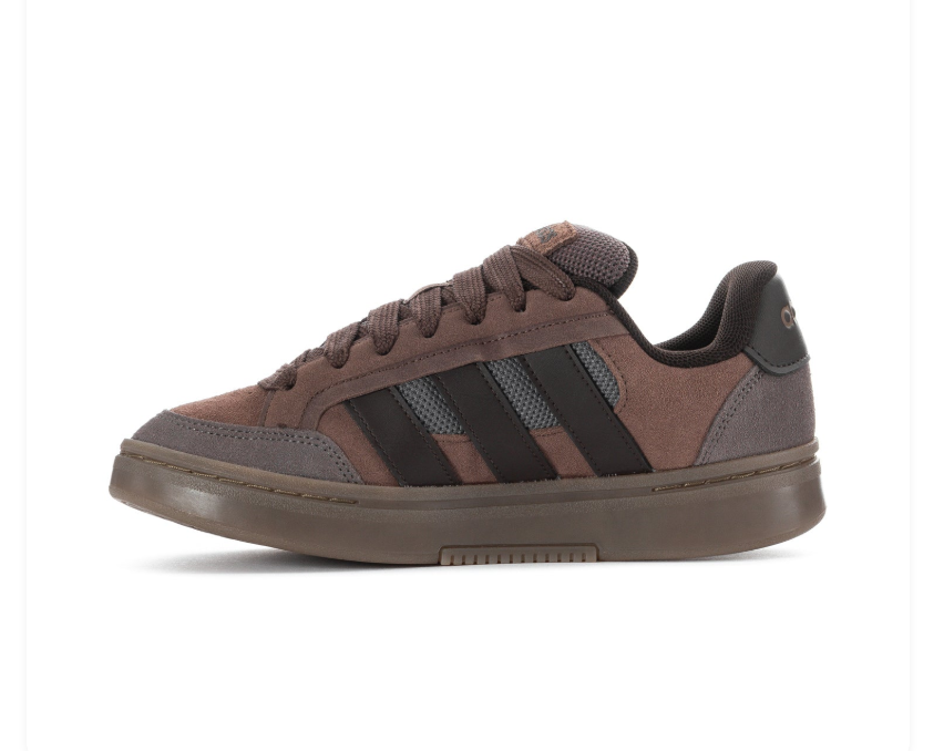 Adidas Low-Top Court Sneakers - Brown, Grey & Gum