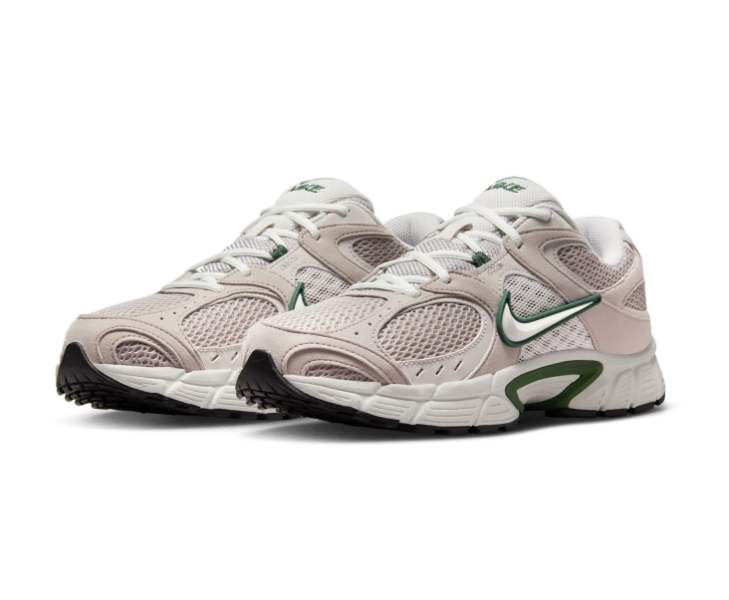 Nike Retro Mesh Sneakers – Light Taupe, White & Forest Green